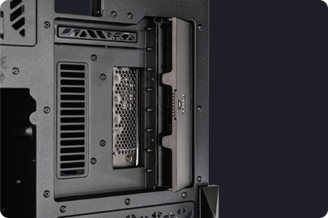 Tool-less Vertical GPU Mounting (Patent Pending)